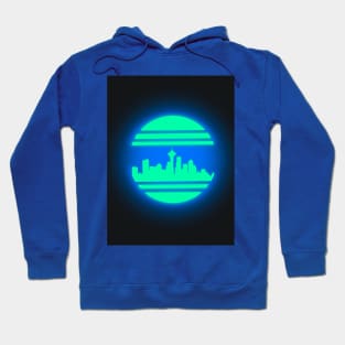 Seattle Skyline Vaporwave Hoodie